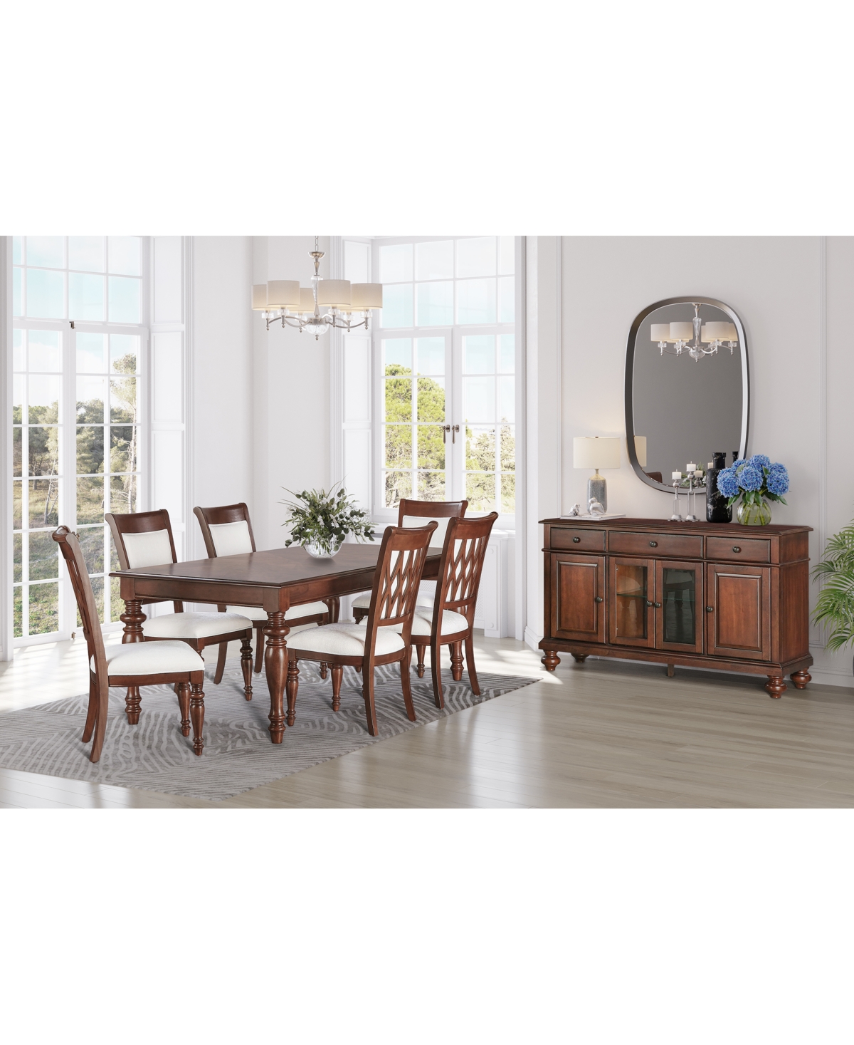 Macy's Daria 7-pc. Dining Set (rectangular Table & 6 Upholstered Back Side Chairs), Created For  In Brown