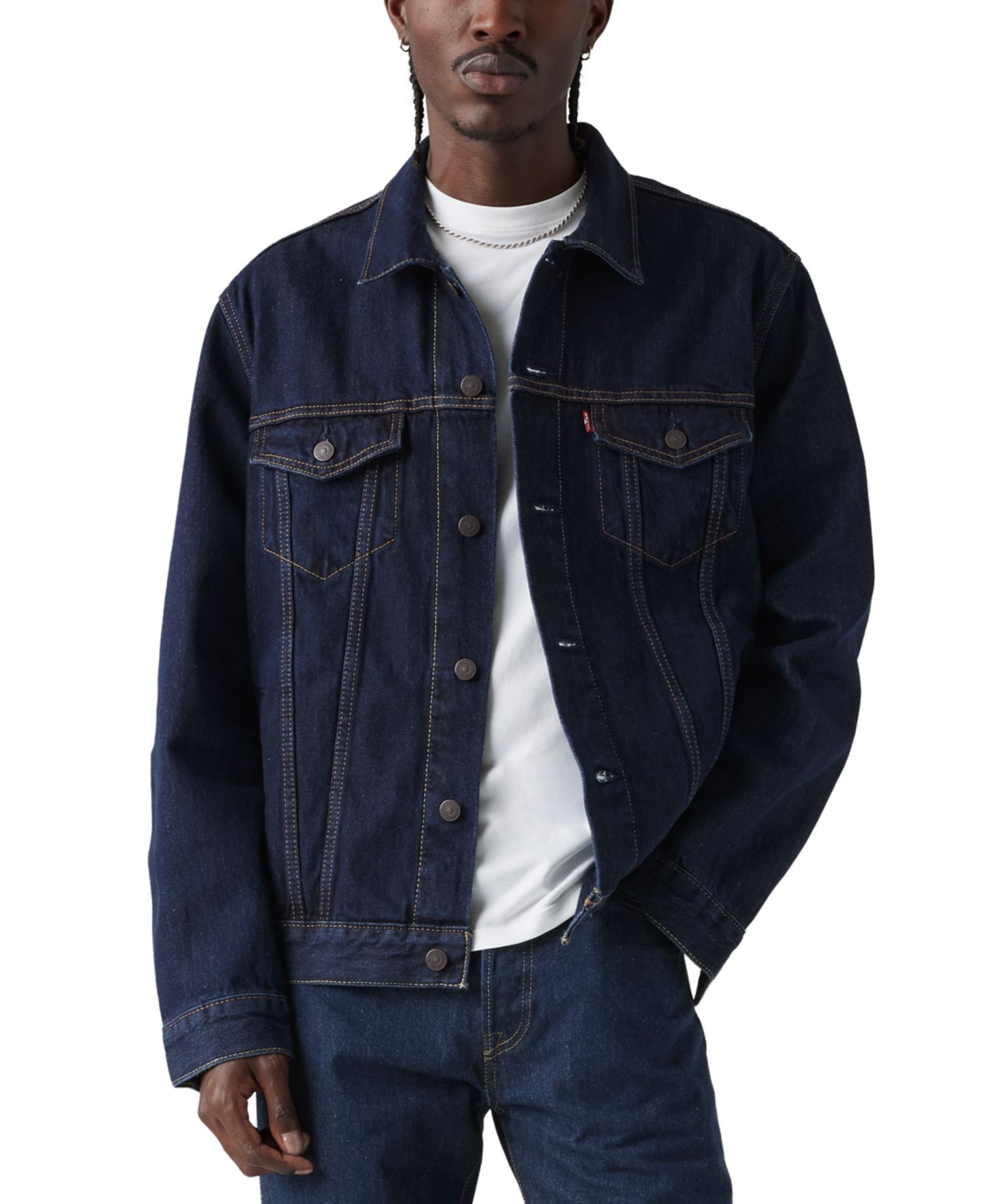 Мужская куртка Levi's Regular-Fit Non-Stretch Denim Trucker, цвет: Rinse — фото 1
