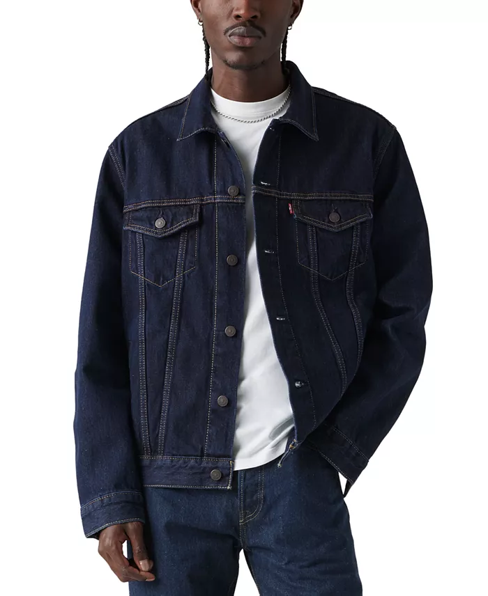 Men's Regular-Fit Non-Stretch Denim Trucker Jacket
