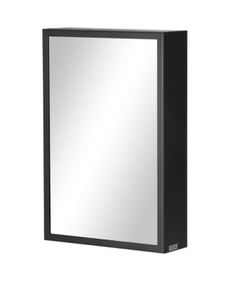Bathroom Mirror with Storage Shelves Bathroom Wall Cabinet, Black
