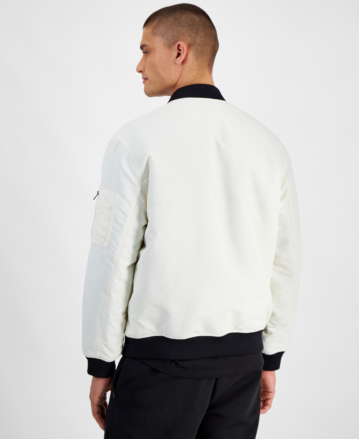 Hugo by Hugo Boss Men's Baken2435 Slim-Fit Satin Bomber Jacket