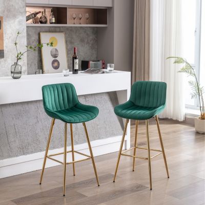 Luxurious Velvet Bar Stools (Set of 2)