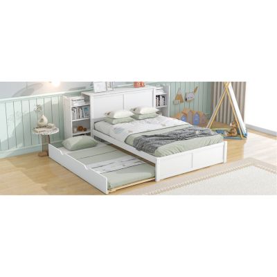 Streamdale Storage Platform Bed with Shelves and Trundle