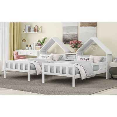 Streamdale White Twin Platform Bed with Headboard and Nightstand