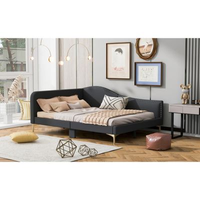 Streamdale Upholstered Full-Size Daybed with Armrest