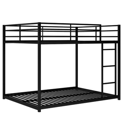 Streamdale Full Over Full Metal Bunk Bed, Low Bunk Bed With Ladder