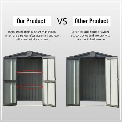 Streamdale Metal Outdoor Storage Shed with Lockable Double Door