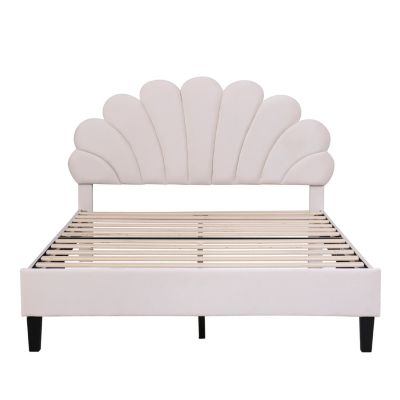 Streamdale Upholstered Platform Bed with Velvet Headboard