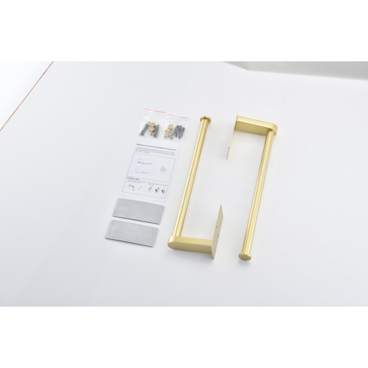 2 Pack Brushed Gold Paper Towel Holder Set