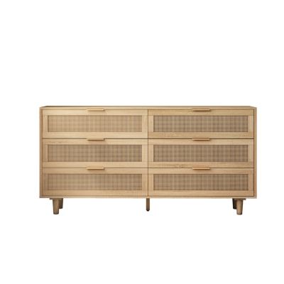 Rattan Storage Cabinet with 6 Drawers