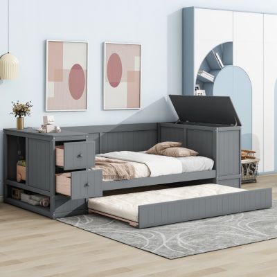 Streamdale Twin Daybed with Storage, Trundle & Charging