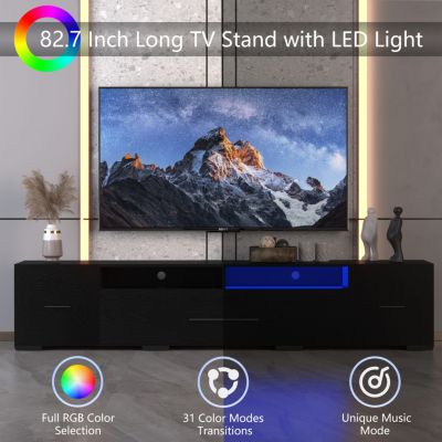 Streamdale RGB LED TV Stand with Storage and Remote Control