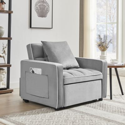 Streamdale Adjustable Folding Sofa Bed Chair - Grey