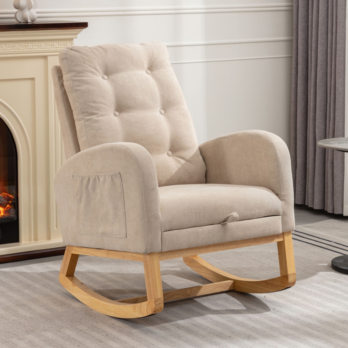 Streamdale Furniture High Back Accent Rocking Chair with Footrest