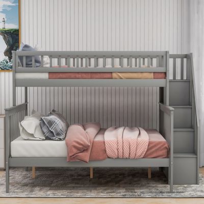 Streamdale Twin Over Full Stairway Bunk Bed With Storage
