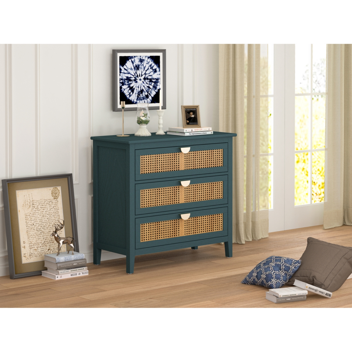Streamdale Natural Rattan 3-Drawer Cabinet