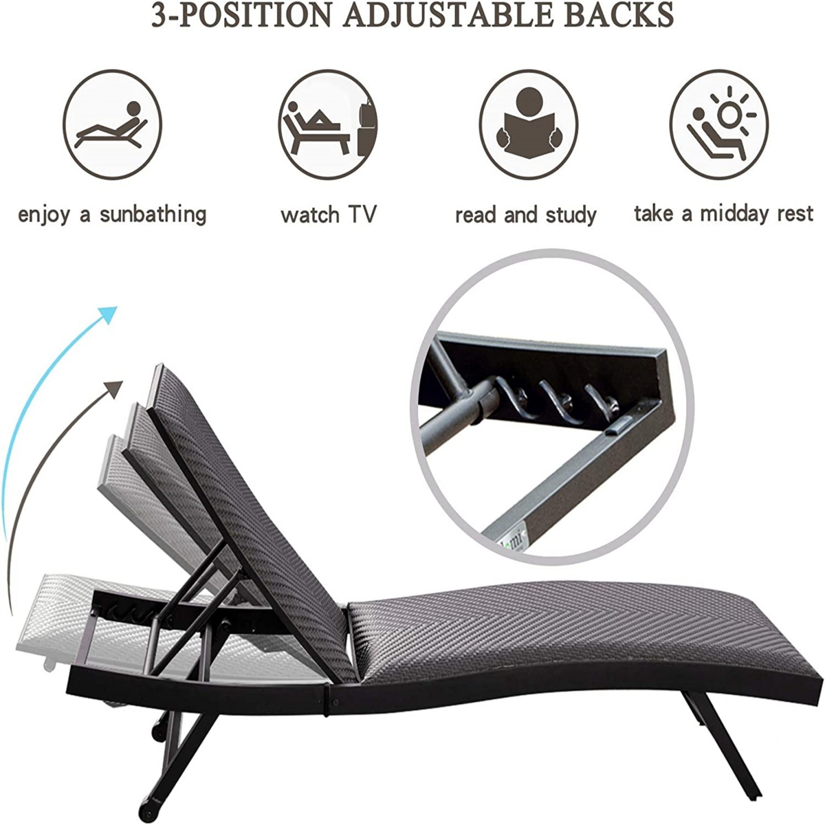 Streamdale Set of 2 Outdoor Wicker Chaise Lounge Chairs