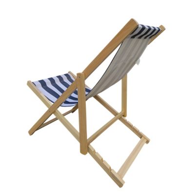 Streamdale Folding Chaise Lounge Chair, Dark Blue & Broad Stripe
