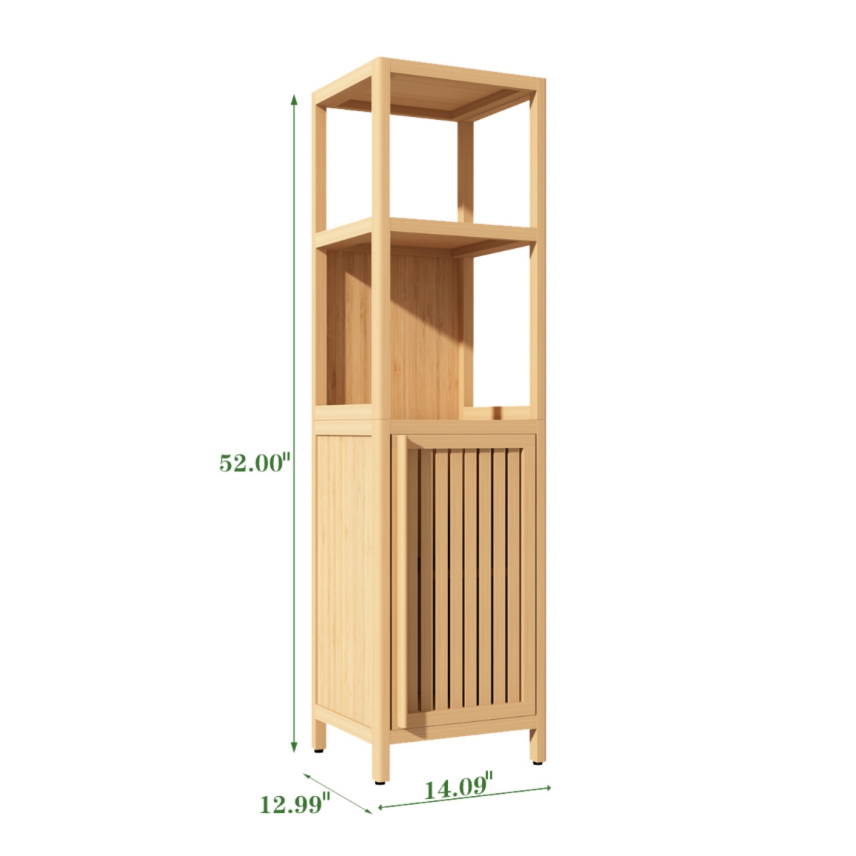 Streamdale Furniture Large Capacity Multifunctional Bamboo Storage Cabinet Furniture For Bathroom And Living Room