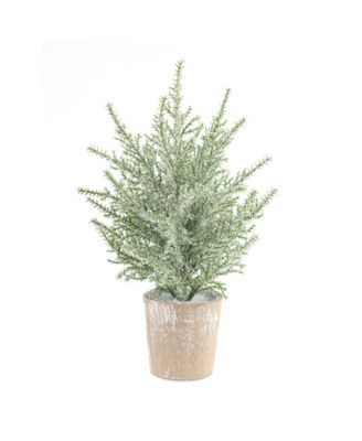 Premium Quality Potted Icy Pine Tree Set - Pack of 6 Lifelike 12" Artificial Trees for Winter and Holiday Decor