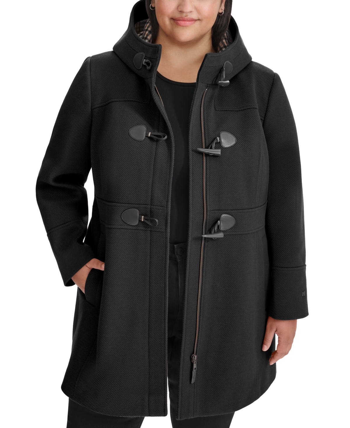 Tommy Hilfiger Plus Size Hooded Toggle Walker Coat, Created for Macy's