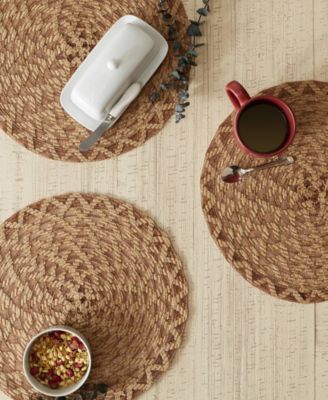 Woven Polyester Round Placemat Set of 6