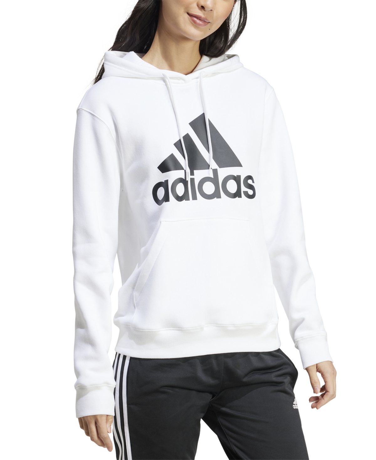 adidas Women's Big Logo Fleece Hooded Sweatshirt