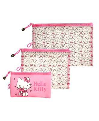 Sanrio Quilt Pattern 3 Pack Travel Pouch Set