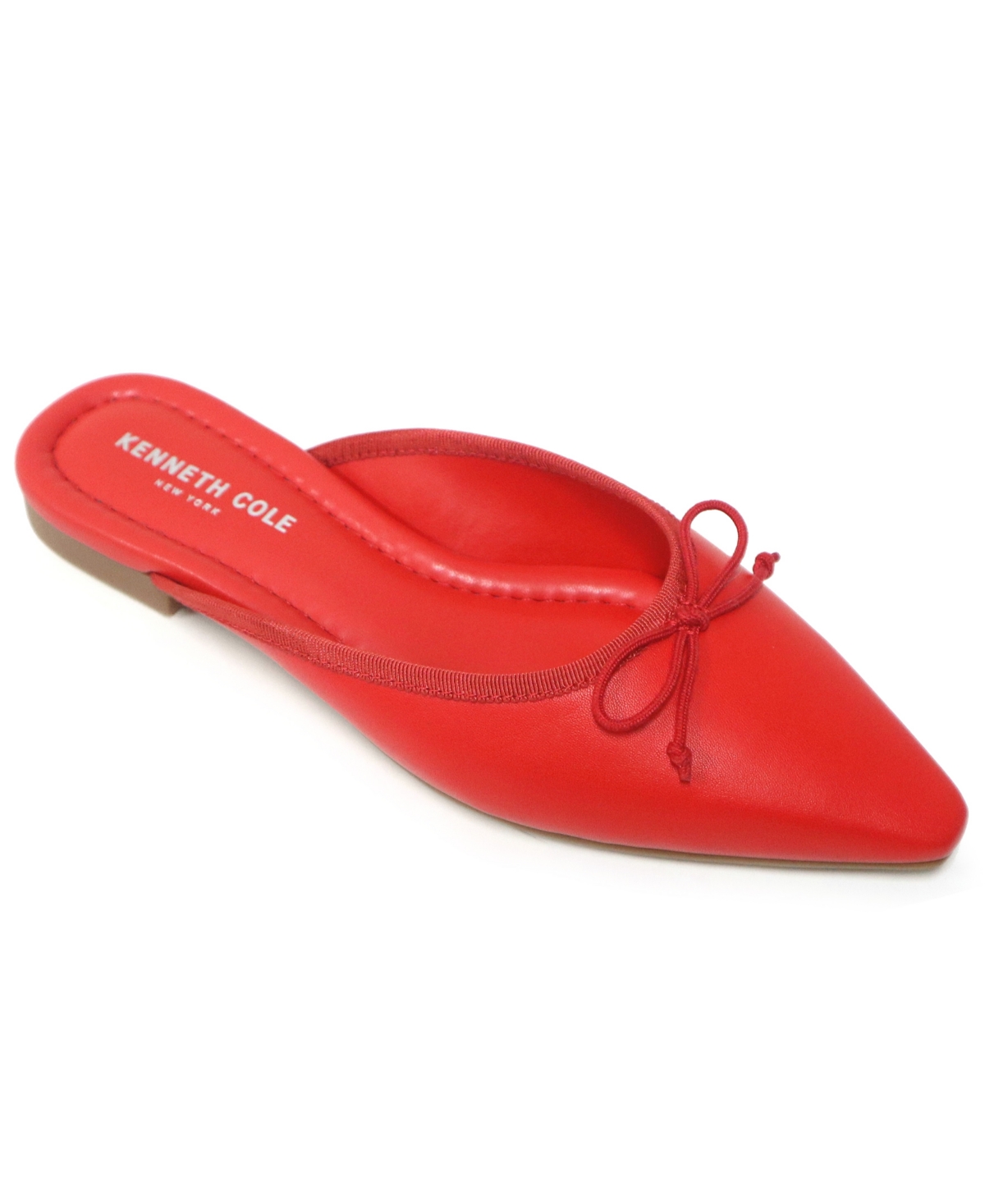 Kenneth Cole New York Women s Nora Knot Leather Flat Mules In Red ModeSens