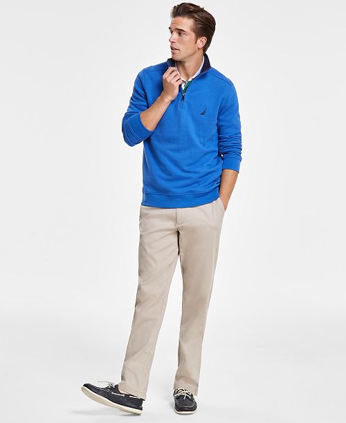 alfani Nautica Men's Fleece Quarter-Zip Sweatshirt Men's Fashion & Accessories