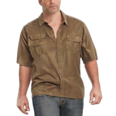 Men's by KingSize Short Sleeve Denim and Twill Shirt
