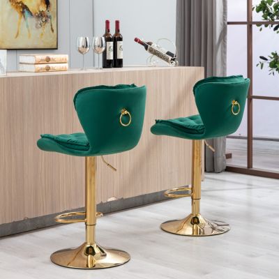 Adjustable Swivel Bar Stools with Chrome Base (Set of 2)