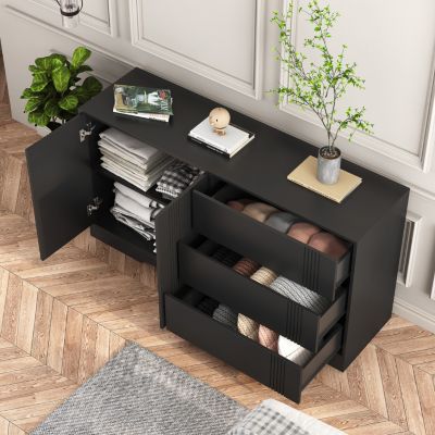 Streamdale 3-Drawer 2-Cabinet Multimedia Storage Cabinet for Ample Organization