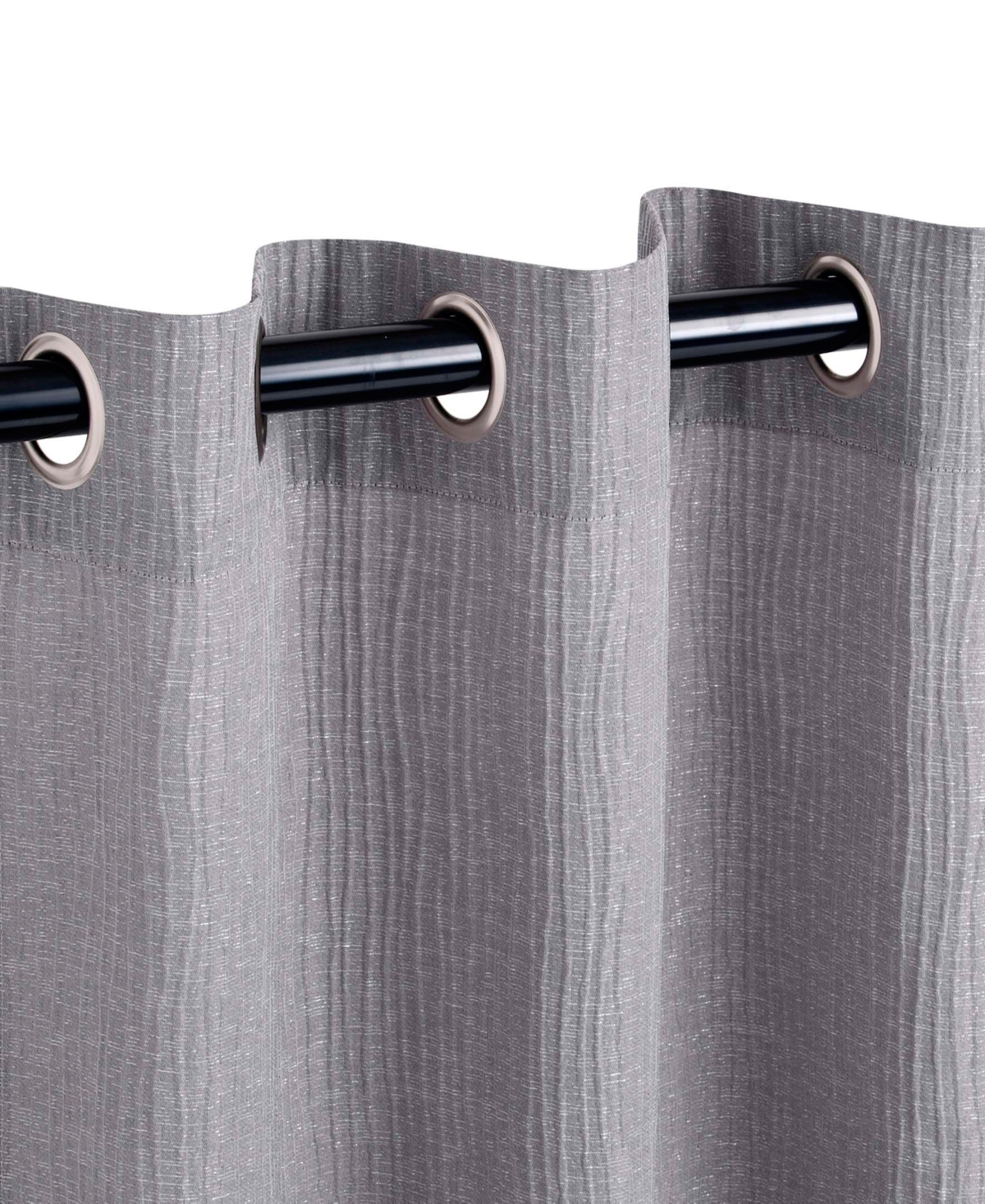 Superior Metallic Cascade Textured Window Curtain Panel Set with Grommet Header, 52 X 96