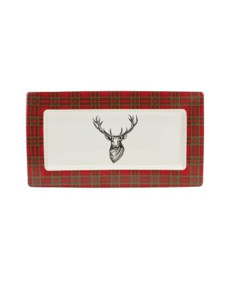 Winter Plaid Deer Platter (Set of 2)
