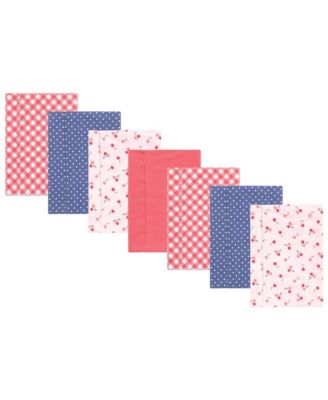Girls 7-Pack Absorbent Flannel Burp Cloths  Ai Cotton-Poly Blend