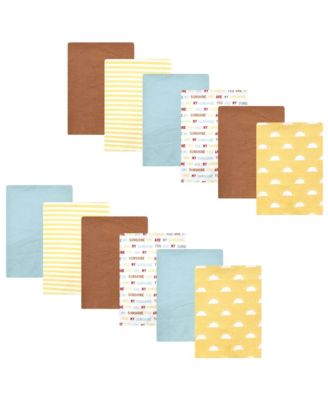 Unisex 12-Count Flannel Burp Cloths (Cotton/Poly Blend)