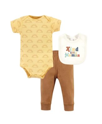 Cotton Baby' Complete Outfit Bodysuit, Pants, and Feeding Bib