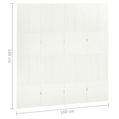 4-Panel Room Dividers 2 pcs White 63"x70.9" Steel