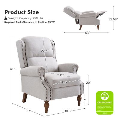 Alvin Traditional Manual recliner With Solid Wood Legs