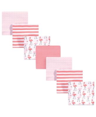Infant Girl Cotton Flannel Receiving Blankets Bundle Set, Lemons Flamingos 14-Pack, One Size