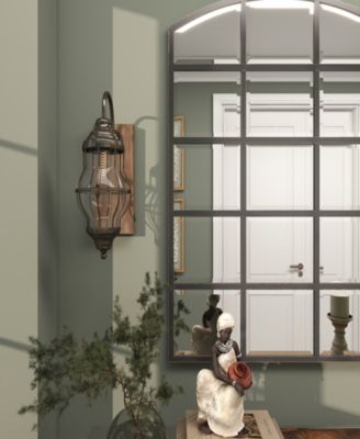 17" Metal  Battery Operated Accent Lamp with Included Fixed LED Light