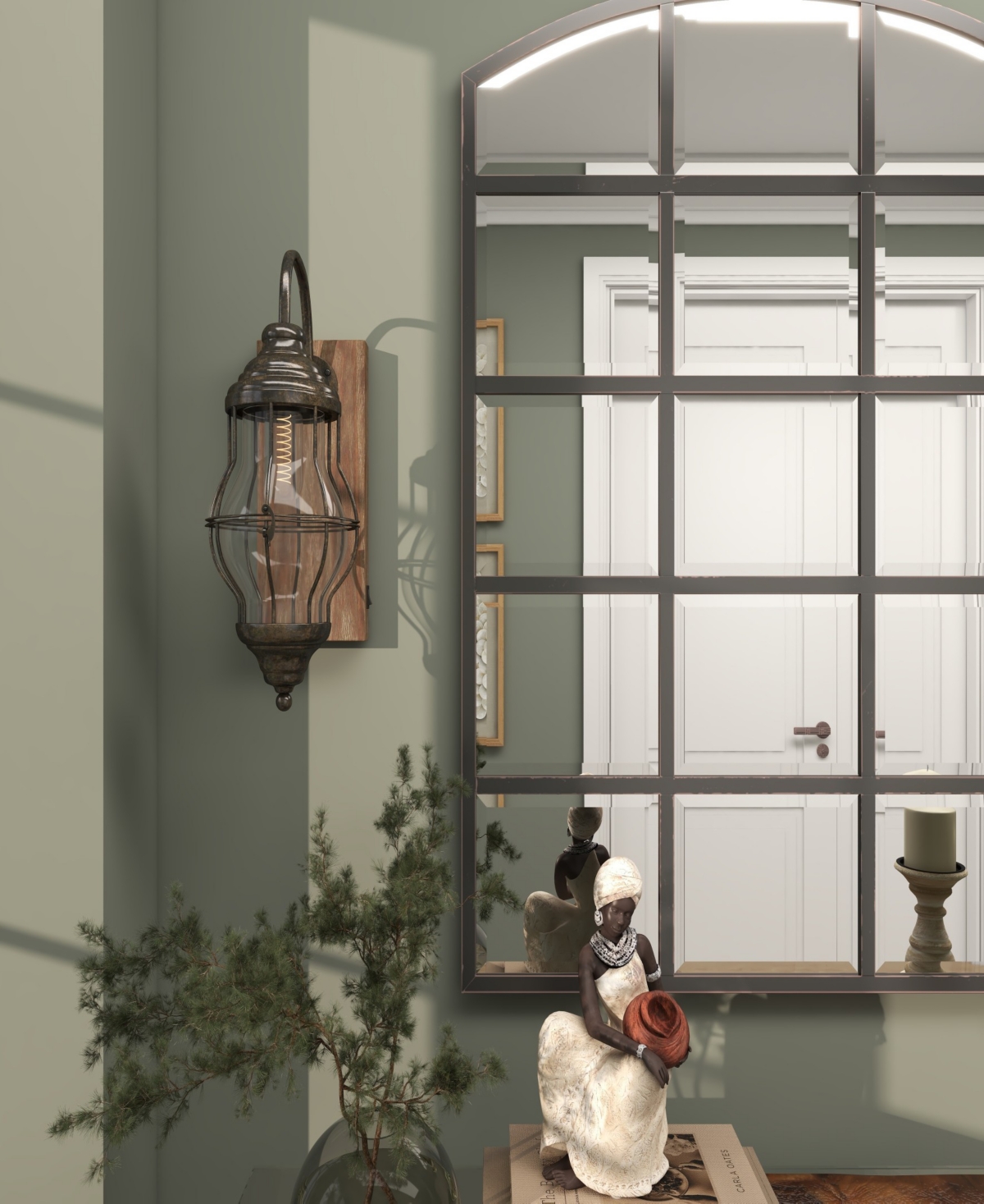 Rosemary Lane 17" Metal Battery Operated Accent Lamp With Included Fixed Led Light In Brown