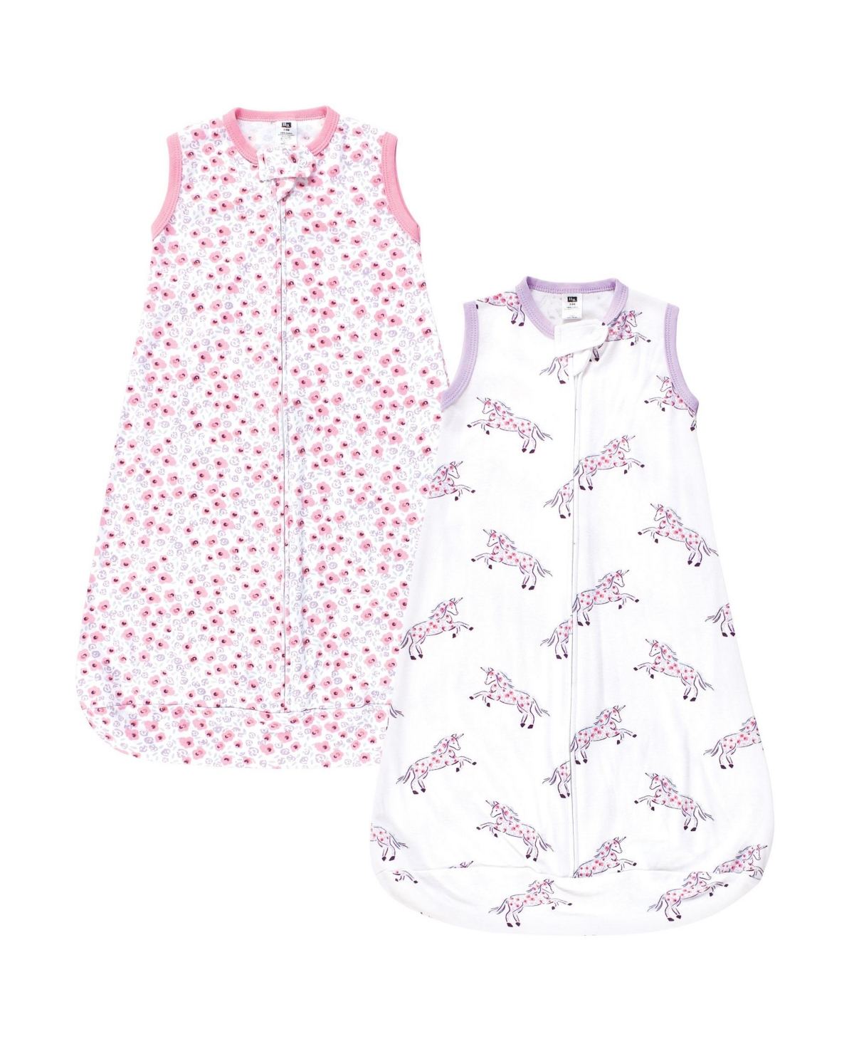 Hudson Baby Baby Girls Hudson Long-Sleeve Cotton Wearable Sleep Solution - Floral unicorn sleeveless