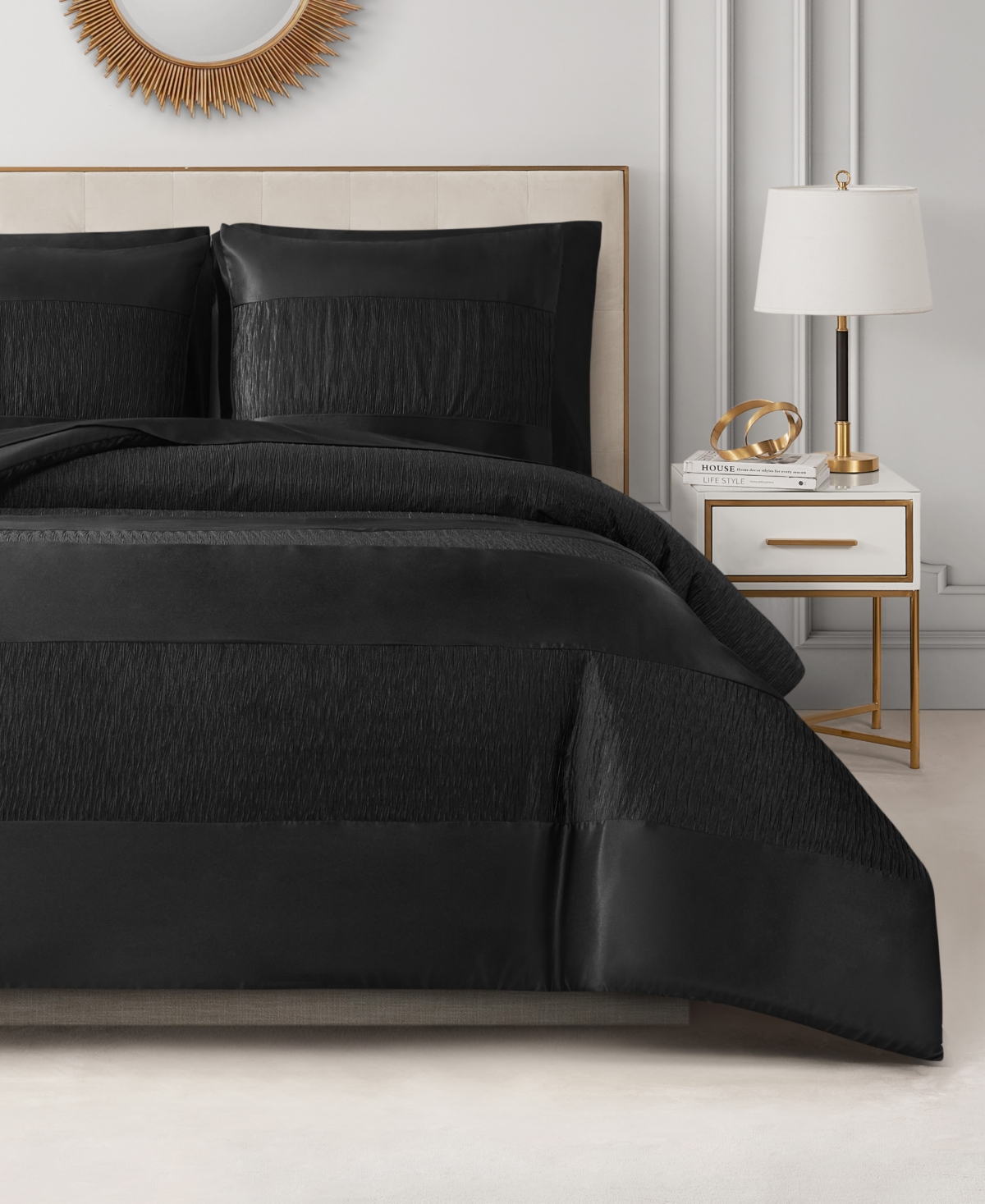 Shop Juicy Couture Glam Night Stripe 4-pc. Duvet Cover Set, Full/queen In Black