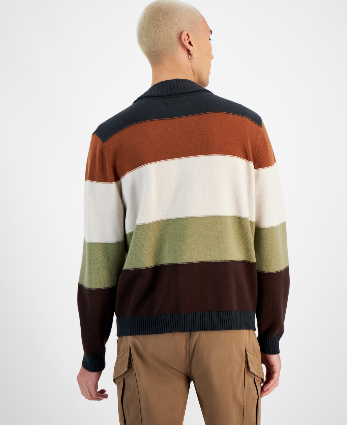 Sun + Stone Men's Charles Colorblocked Button-Front Cardigan Sweater, Created for Macy's