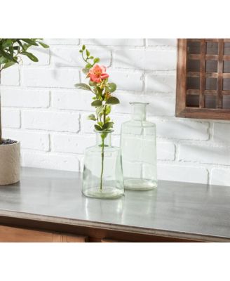 Tapered Glass Bottle Vase Set Elegant Home Decor Accent