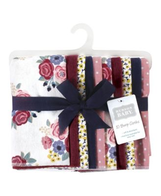 10Pk Flannel Burp Cloth Cotton Poly
