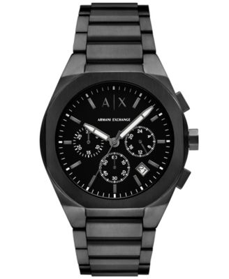 Men's Sync Quartz Chronograph Black Stainless Steel Watch 42MM