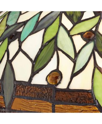 Traditional Table Lamp 26" High Bronze Leaf and Vine Glass Shade for Living Room Family Bedroom Bedside Nightstand